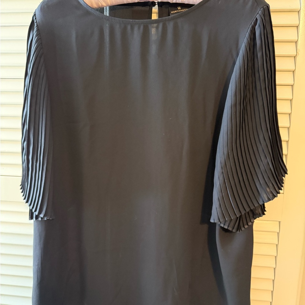 Worthington Pleated-Sleeve Blouse